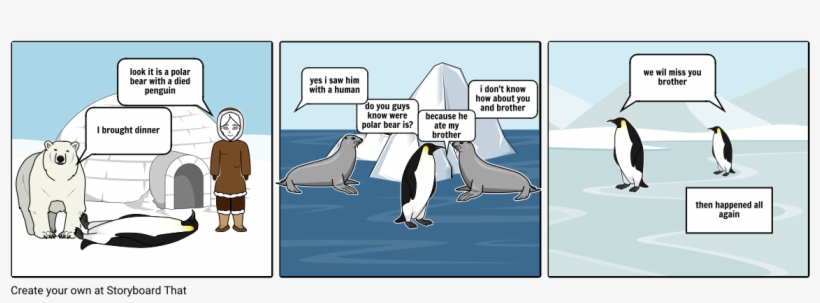 Polar Bear Vs Penguin - Cartoon, transparent png #4365819