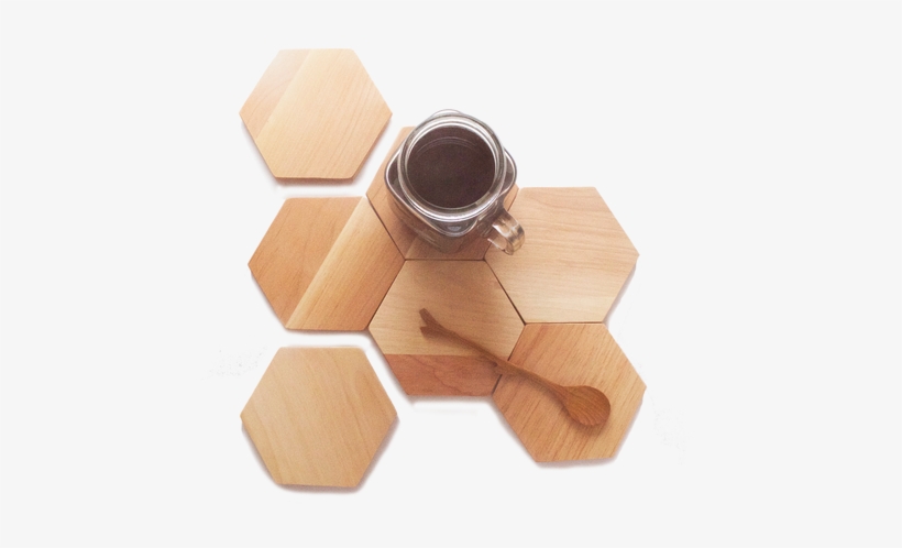 Birch Hexagon Coasters - Plywood, transparent png #4366332