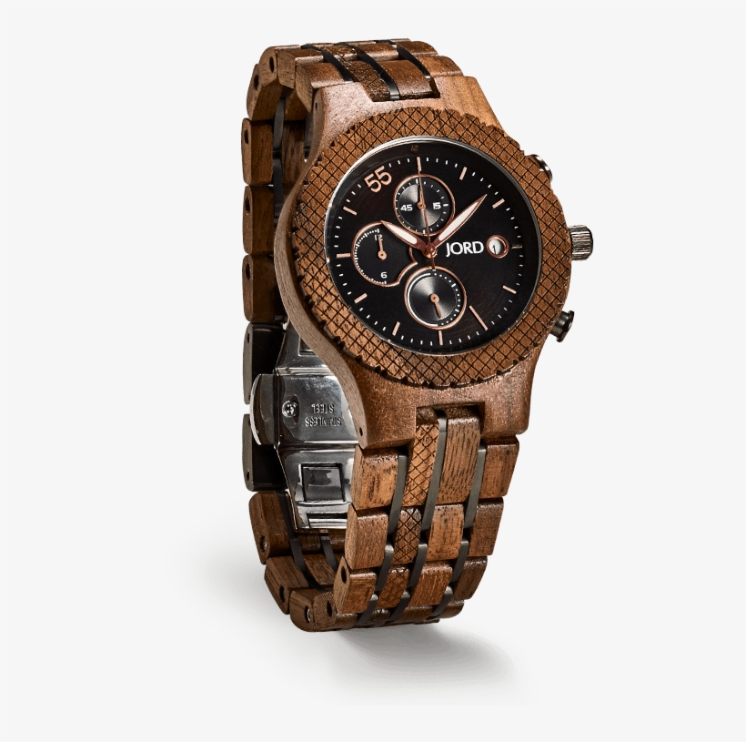Conway Walnut & Jet Black - Wood Watch, transparent png #4366336
