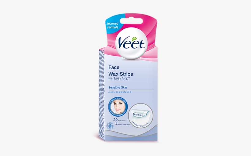 Veet® Facial Easygrip™ Ready To Use Wax Strips Sensitive - Veet Facial Wax Strips, transparent png #4366456