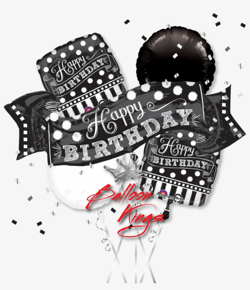 Happy Birthday Chalkboard Banner Bouquet - Kings Happy Birthday Banner, transparent png #4366985