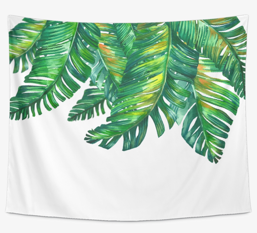 Palm Leaves Tapestry Green - Tropic Green Beach Towel, transparent png #4367738