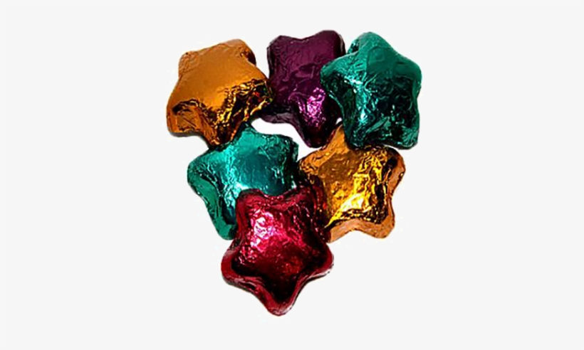 Assorted Color Foiled Dark Chocolate Stars Bulk Bags - Wrapped Chocolate Png, transparent png #4370877