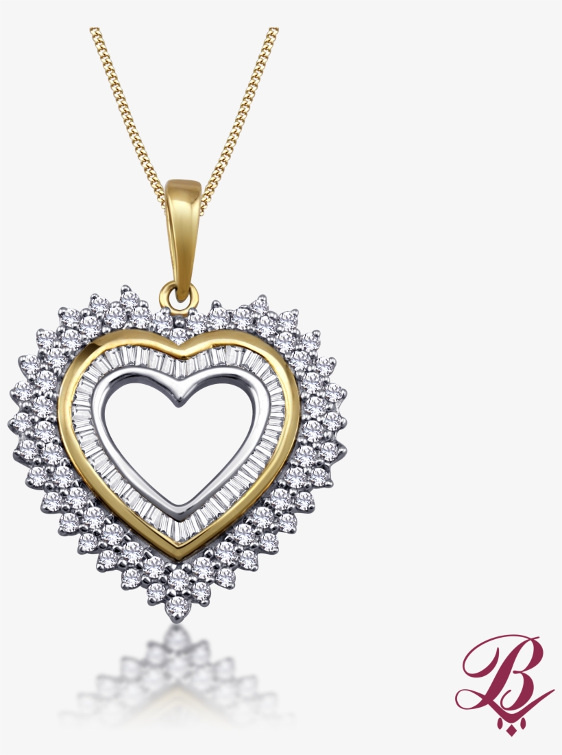 Diamond Heart Cluster Pendant - Locket, transparent png #4371117