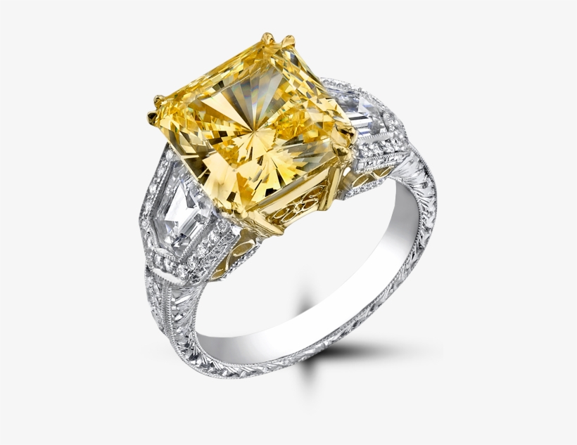 Fine Jewelry Store Near Cleveland Downtown - Yellow Diamond 0.5 Carat Cushion, transparent png #4371494