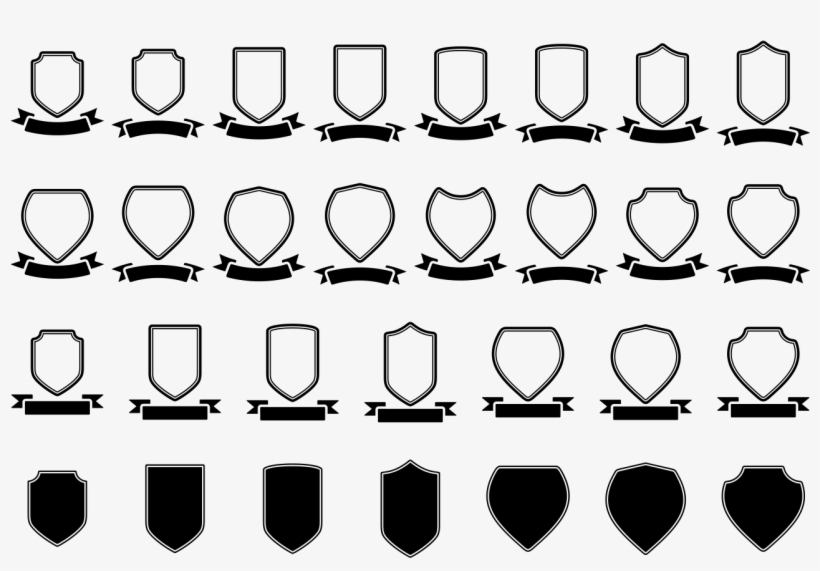 Blason Shield Ribbon Vector Template - Blason Vector, transparent png #4371905