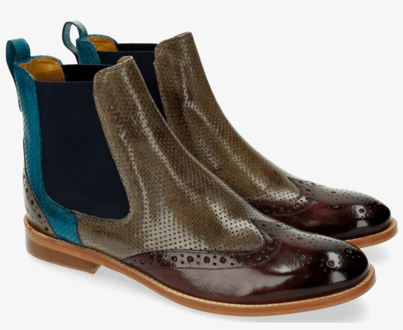 Amelie 5 Perfo Burgundy Mint Green Smoke Ice Blue Ankle - Chelsea Boot, transparent png #4372845