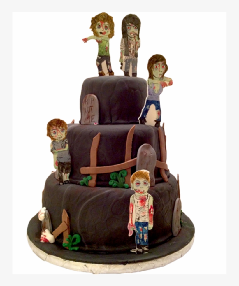 Halloween Birthday Zombie Cake Gumpaste Toppers Hand - Halloween Birthday Cake Png, transparent png #4373744