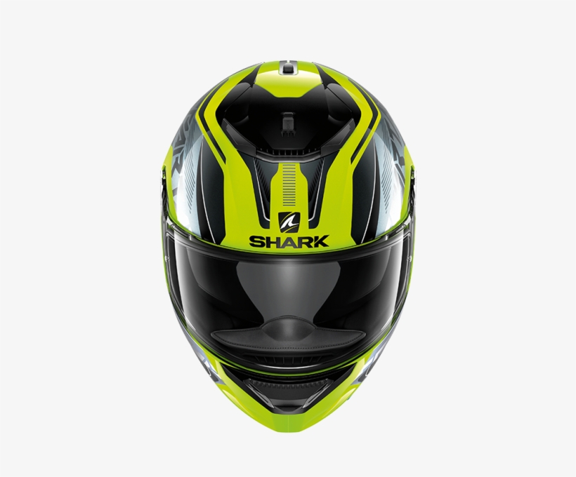 1 Spartan Blank Blk 34lfront He3430 - Shark Spartan Karken Integral Helmet - Neon-yellow/grey/black, transparent png #4374470