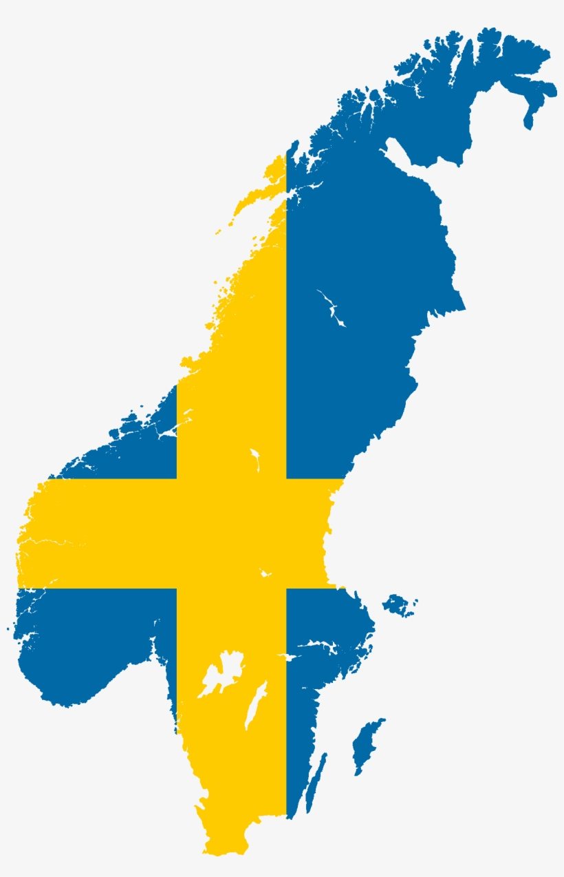 Flag Map Of Sweden - Sweden Map And Flag, transparent png #4374934
