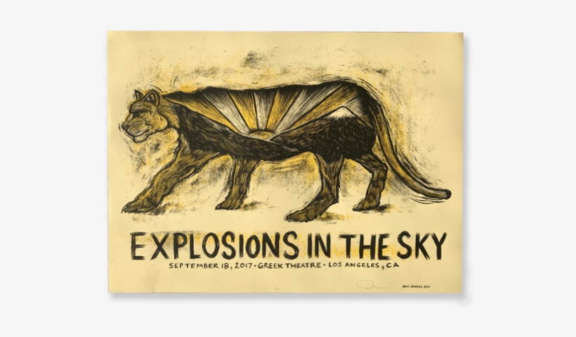 Eits Greek Theatre 18" X 24" Screen Printed Poster - Explosions In The Sky Art, transparent png #4375281