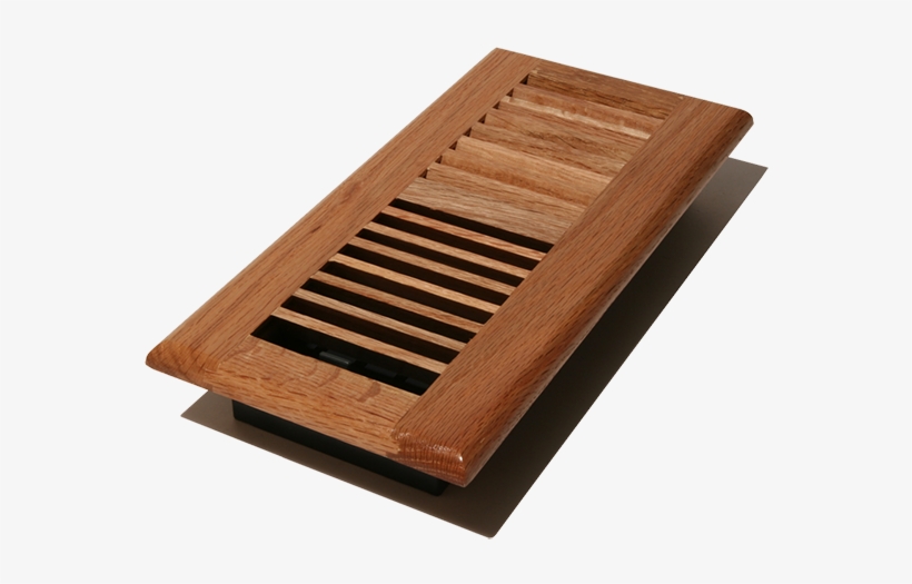 4″x10″ Heritage Wood Floor Register Natural Oak - 4 In. X 10 In. Red Oak Louvered Floor Register, Natural, transparent png #4375285