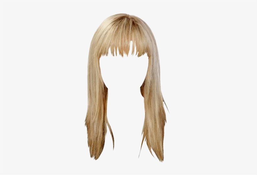 Long Straight Casual Hairstyle With Blunt Cut Bangs - Blonde Hair With Bangs Transparent, transparent png #4375425