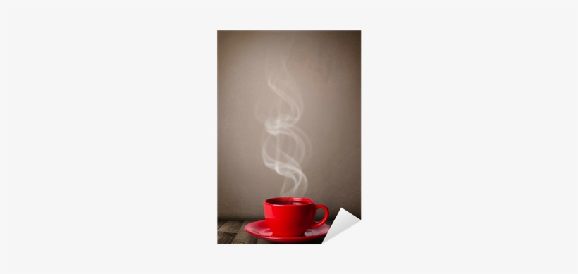 Coffee Cup With Abstract White Steam Sticker • Pixers® - White, transparent png #4376074