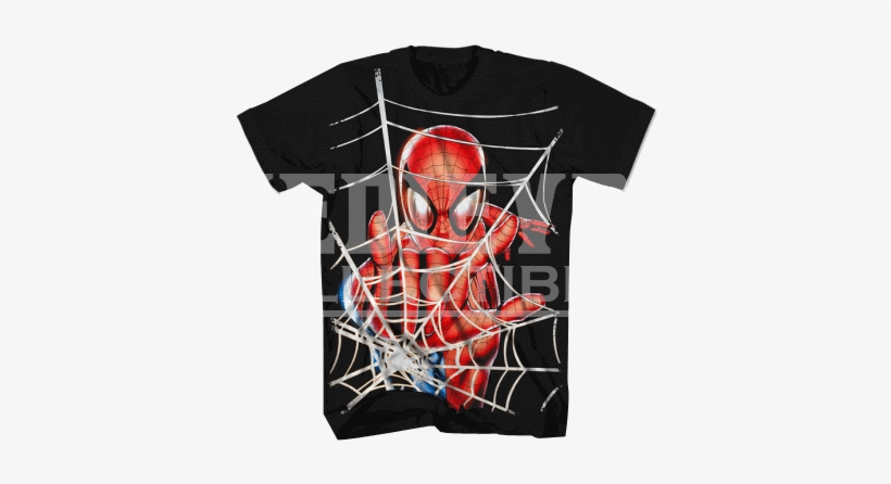 Spider Man Jumbo Web Kids T Shirt - Trends International Spider-man Web, 22.375" X 34", transparent png #4376458