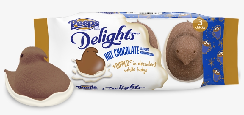 Hot Chocolate Flavored Marshmallow Chicks Dipped In - Peeps Delights Lemon Flavored Marshmallow, Dipped In, transparent png #4376682