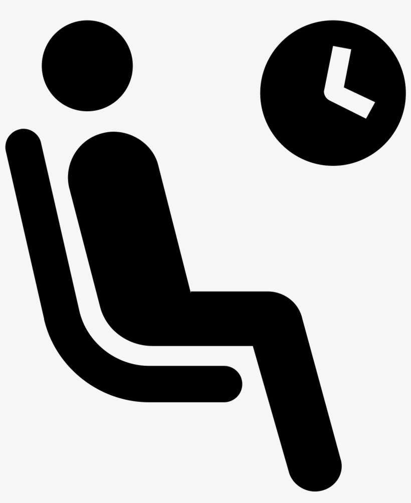 This Icon Features A Man Sitting In A Chair Under A - Icone Sala De Espera, transparent png #4376894