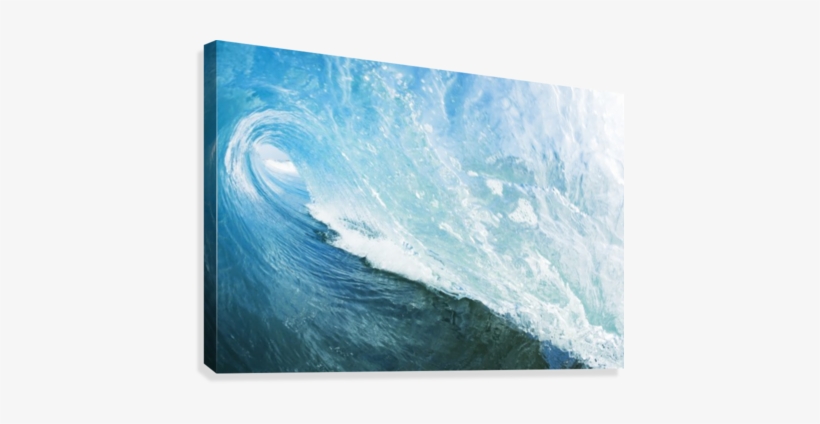 Blue Ocean Wave Canvas Print - Printscapes Wall Art: 36" X 24" Canvas Print With Black, transparent png #4377369