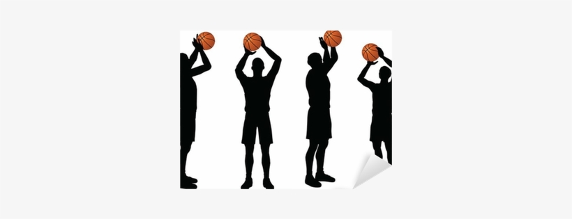 Basketball Players Silhouette Collection In Free Throw - Basketball, transparent png #4377458