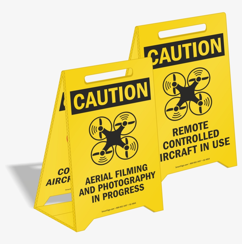Caution Aerial Filming And Photography Drone Floor - Smartsign By Lyle S-6613-al-10 Aluminum Sign, Caution:, transparent png #4378147