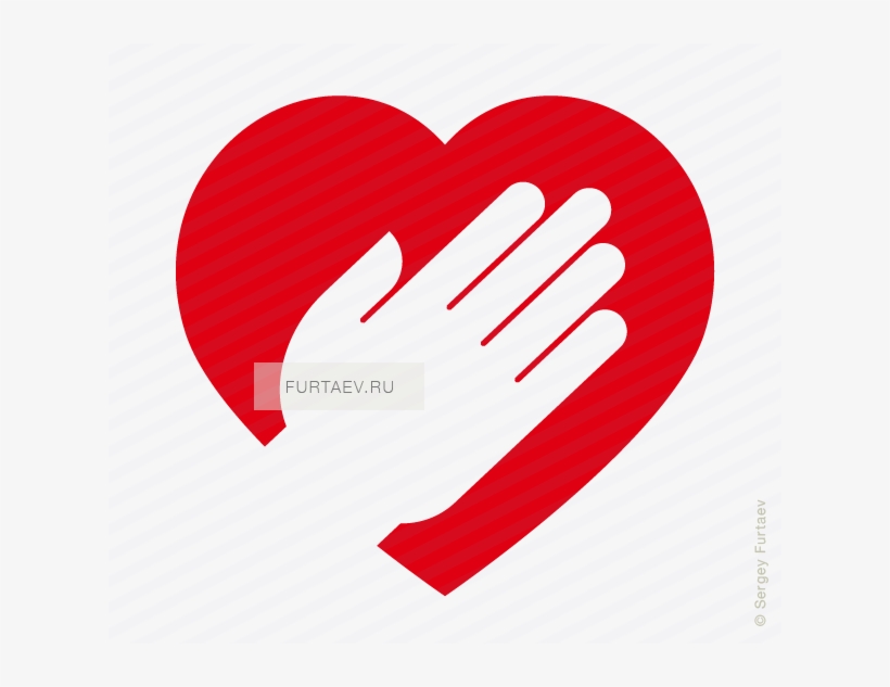 Vector Icon Of Heart Under Human Hand - Hand On Heart Icon, transparent png #4378622