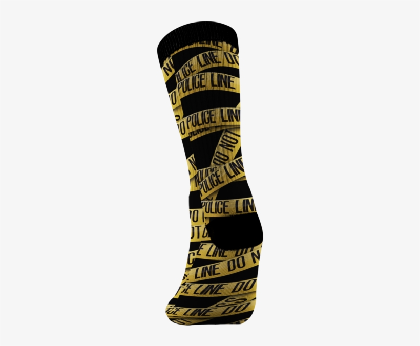 Police Tape Crew Socks - Sock, transparent png #4380707