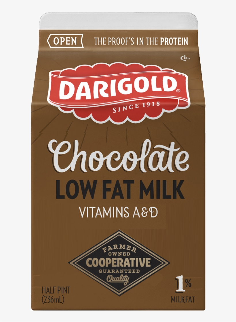 Darigold Low Fat 1% Chocolate Milk 8 Fl. Oz. Carton, transparent png #4381233