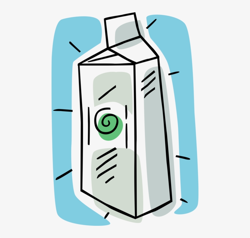 Vector Illustration Of Dairy Milk Carton Container - Clip Art, transparent png #4381344