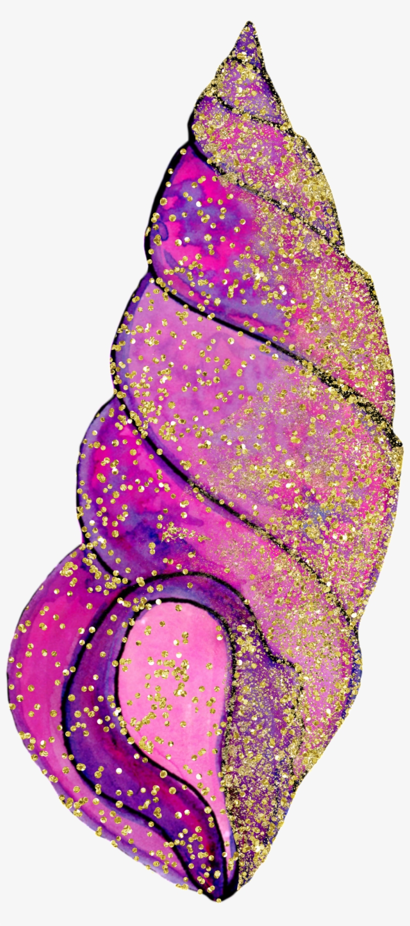 Hand Painted Purple Scattered Light Shell Png Transparent - Ice Cream, transparent png #4382130