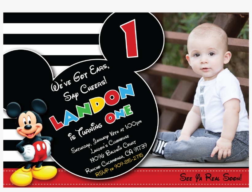 Mickey Mouse Birthday Invitations - Mickey Mouse, transparent png #4382750