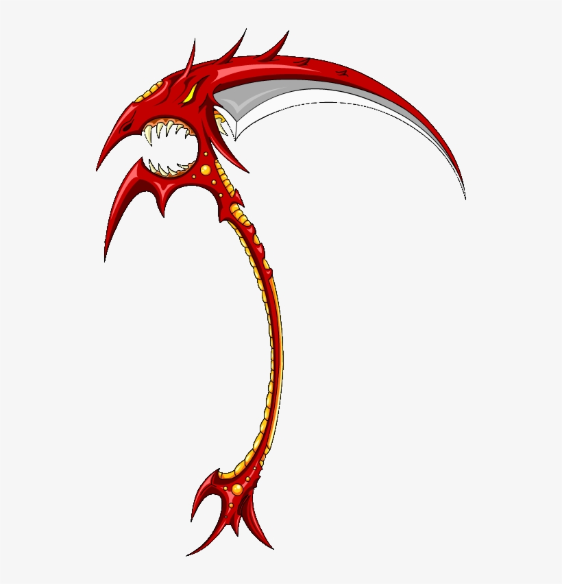Red Ebil Scythe - Demonic Scythe, transparent png #4383090