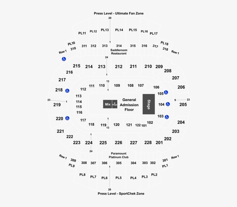 Saddledome Map Section 104 Row 22, transparent png #4383795