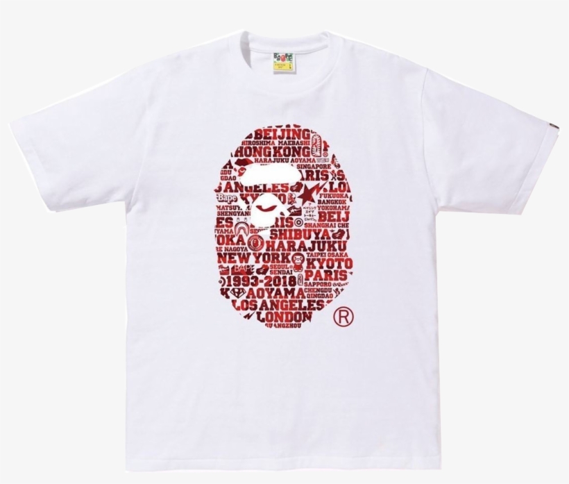 A Bathing Ape Xxv Cities Camo Ape Head Tee - Bape Xxv Cities Camo Ape Head Tee, transparent png #4384074