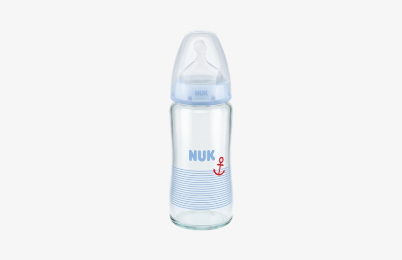 Nuk First Choice+ Glass Baby Bottle 240 Ml Size 1 Medium, transparent png #4384190