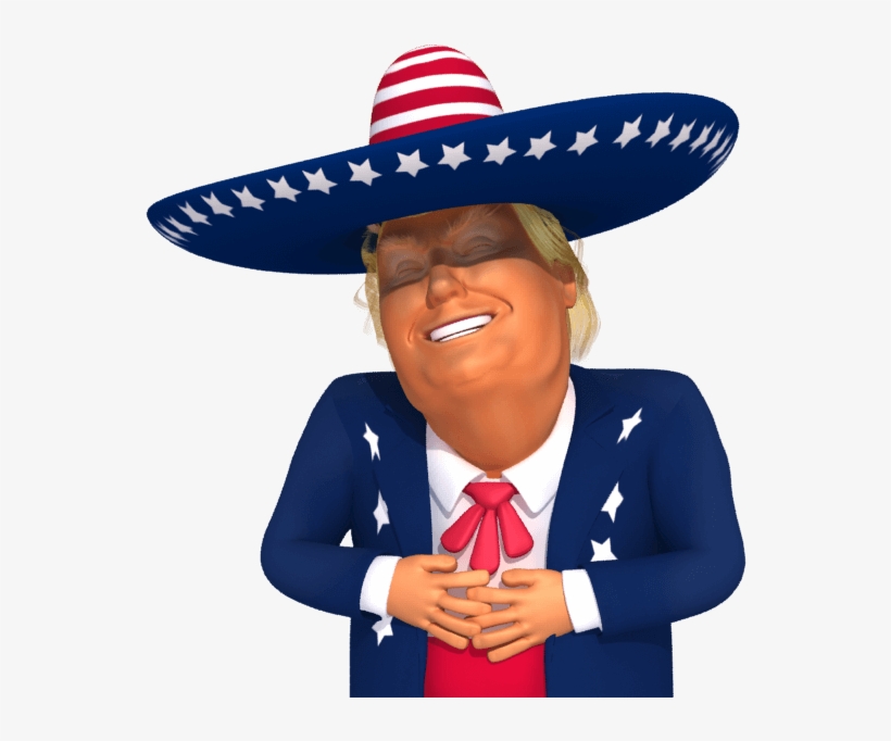 #trumpstickers Big Laugh Mexican Trump 3d Caricature - Caricature, transparent png #4384418