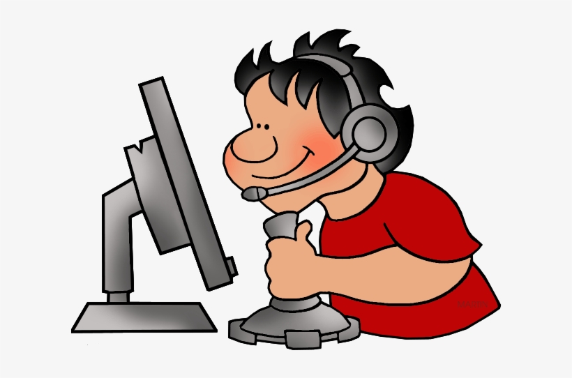 Clipart Person Computer - Playing Online Games Clipart, transparent png #4385154