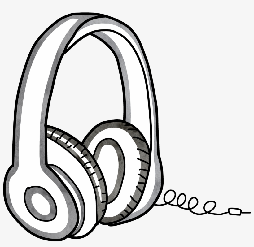 Computer Clipart Headphone - Headphone Drawing Png, transparent png #4385197