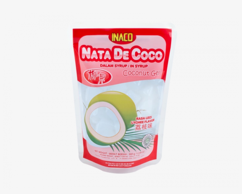 Coco - Inaco Nata De Coco Lychee Dalam Syrup Gel - 12.69 Oz, transparent png #4385379