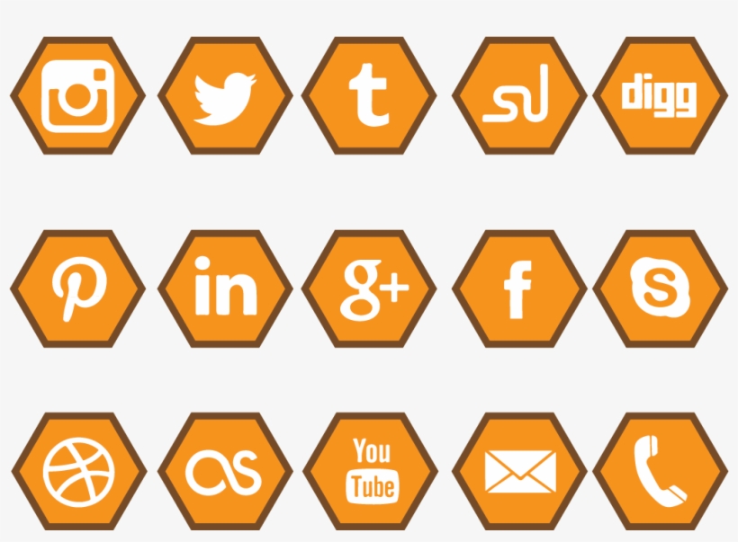 Orange Social Media Icons, transparent png #4385878