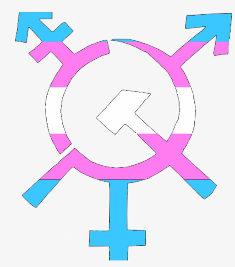 Trans Hammer And Sickle> - Fully Automated Luxury Gay Space Communism T Shirt, transparent png #4387183