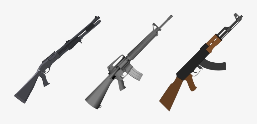 This As Prop Set Includes Shotgun, M16 Rifle And Ak47 - Ak 47 Png Anime, transparent png #4388634