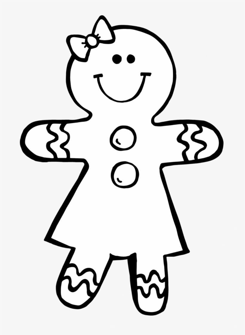 Large Size Of How To Draw A Simple Girl Crying Anime - Gingerbread Clip Art Black And White, transparent png #4390458