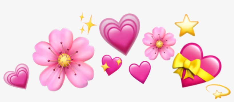 Emoji Crown Hearts Emojis Tumblr Icon Sticker Janaina - Emoji, transparent png #4390497