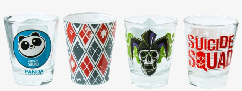Suicide - Suicide Squad - Logos Shot Glass Set, transparent png #4391601