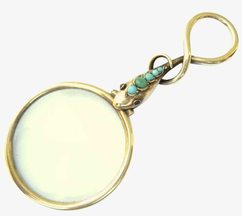14k Rare Early Victorian Turquoise Snake Quizzing Glass - Glasses, transparent png #4394529