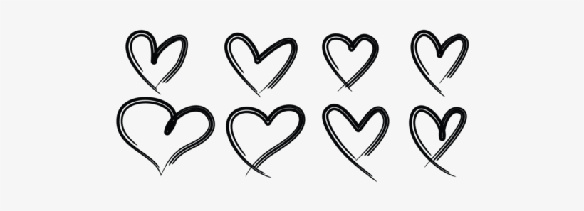 504 Hearts Hand Drawn For Love Graphic Elements - Graphics, transparent png #4394882