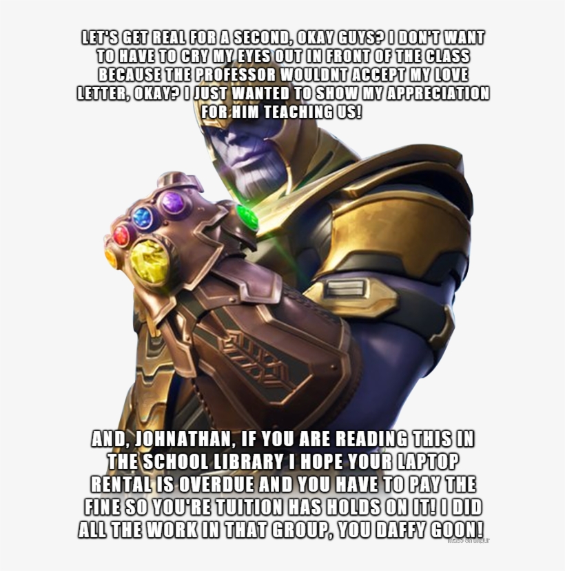 Thanos In Fortnite Was A Reall Bad Idea Tbh - Thanos From Fortnite, transparent png #4394884