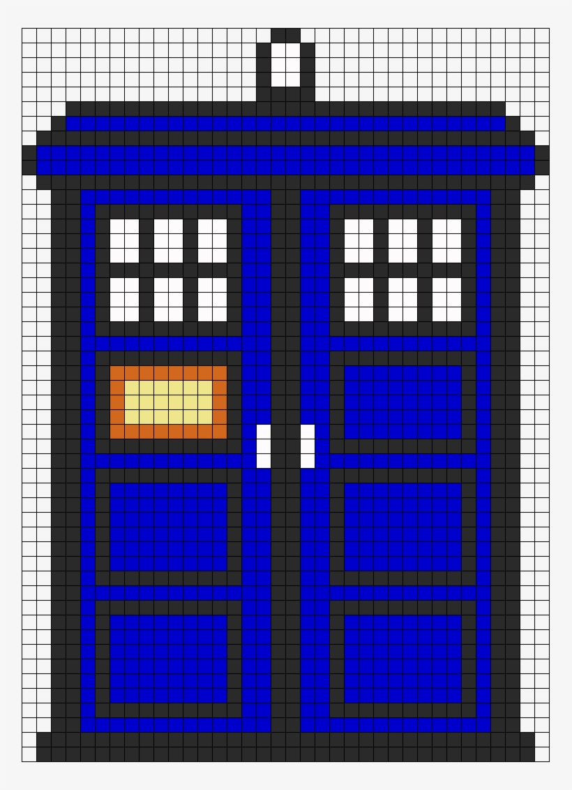 Tardis Perler Bead Pattern / Bead Sprite - Bead, transparent png #4395228