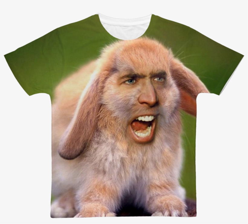 Nicolas Cage's Face On A Rabbit ﻿classic Sublimation, transparent png #4395439