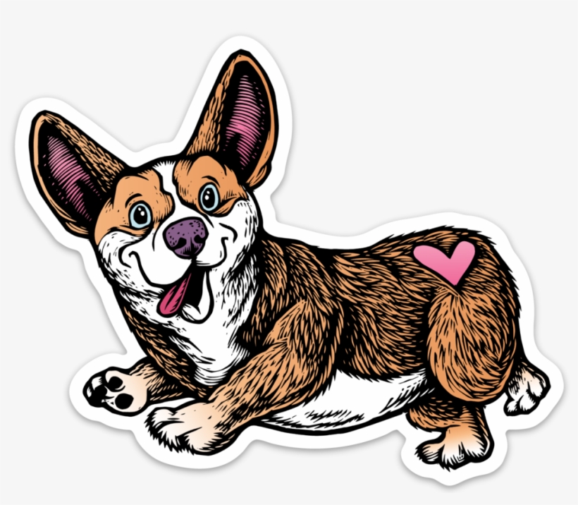 Image Of Corgi Sticker - Dorgi, transparent png #4395992